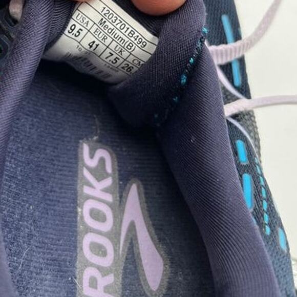 Brooks Glycerin GTS 20 Womens Size 9.5 Running Shoes Navy Blue Teal 1203701B499 - Picture 3 of 14